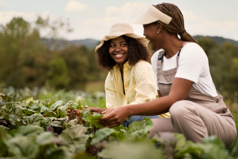 Smallholder farmer working in the field